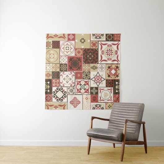 Tenture Marsala Marsala Marsala Motif en Carrelage (En situation (horizontale))