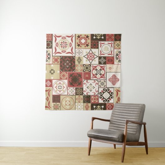 Tenture Marsala Marsala Marsala Motif en Carrelage (En situation)