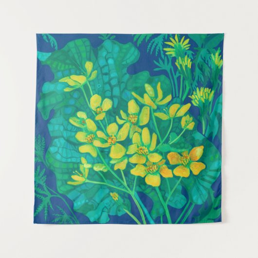 Tenture Marsh Marigold Fleurs sauvages d'été peinture flor (Devant)