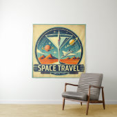 Tenture Martini Space Travel 1957 New Worlds Logo (En situation)