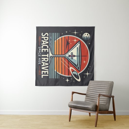 Tenture Martini Space Travel 1957 Space Age Logo (En situation (horizontale))