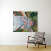 Tenture Mary Cassatt - Fille couture dans un jardin (En situation (horizontale))