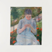 Tenture Mary Cassatt - Fille couture dans un jardin (Devant)