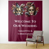 Tenture Mascarade masques visage de bal marié couple éléga (En situation)