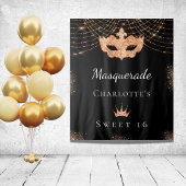 Tenture Mascarade noir or scintillant 16 ans anniversaire