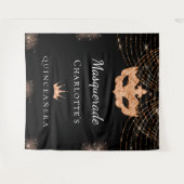 Tenture Mascarade parties scintillant or noir Quinceanera  (Devant (Horizontal))