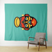 Tenture Masque Rasta africain (En situation (horizontale))