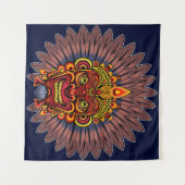 Tenture Masque rituel du roi guerrier tribal (Devant (Horizontal))