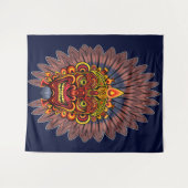 Tenture Masque rituel du roi guerrier tribal (Devant (Horizontal))