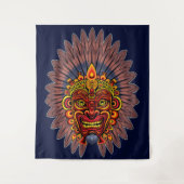 Tenture Masque rituel du roi guerrier tribal (Devant)