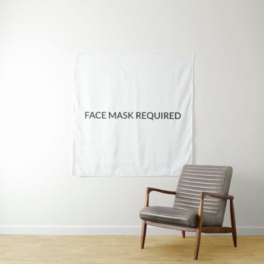 Tenture Masque visage Requis noir et blanc simple (En situation)