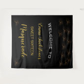 Tenture Masquerade Or Noir Douce 16 15 Anniversaire  (Devant (Horizontal))