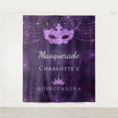 Tenture Masquerade violet parties scintillant Quinceanera  (Devant)