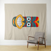 Tenture Masques tribaux ethniques (En situation (horizontale))