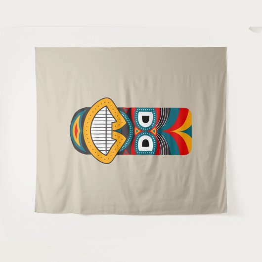 Tenture Masques tribaux ethniques (Devant (Horizontal))