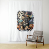 Tenture Mastiff Chien Halloween Carré (En situation)