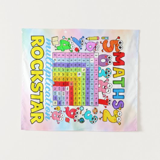 Tenture Maths Multiplication Rockstar Number Day Design (Devant (Horizontal))