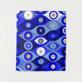 Tenture Mati Mataki grecque - Matiasma Evil Eye blues (Devant)