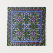 Tenture Matthew Digby Wyatt Textile Design en bleu vert (Devant (Horizontal))