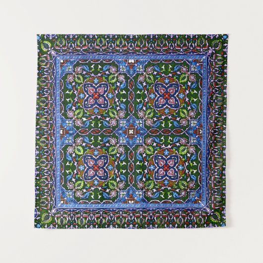 Tenture Matthew Digby Wyatt Textile Design en bleu vert (Devant (Horizontal))