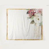 Tenture Mauve rose Floral Gold Edge Mariage fond photo (Devant (Horizontal))