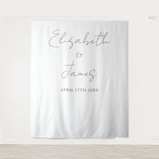 Tenture Mauve Simple Élégant Script Mariage arrière-plan p (Devant)