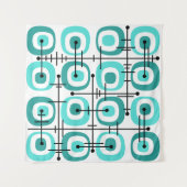 Tenture MCM Abstrait Motif du milieu du siècle Turquoise (Devant (Horizontal))