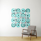 Tenture MCM Abstrait Motif du milieu du siècle Turquoise (En situation)