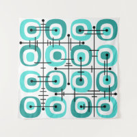 MCM Abstrait Motif du milieu du siècle Turquoise
