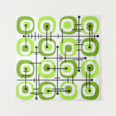 Tenture MCM Moyen-siècle Abstrait Motif Chartreuse (Devant (Horizontal))