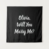 Tenture Me marie-tu | Proposition de mariage (Devant)