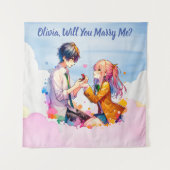 Tenture Me marie-tu | Proposition de mariage d'animaux (Devant)