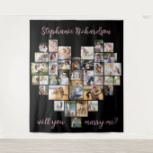 Tenture Me marierez-vous Heart Photo Collage fond (Devant)