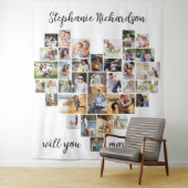 Tenture Me marierez-vous Heart Photo Collage fond (En situation)