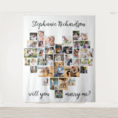 Tenture Me marierez-vous Heart Photo Collage fond (Devant)