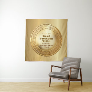 Tenture Médaille d'or réaliste 3D personnalisable et modif