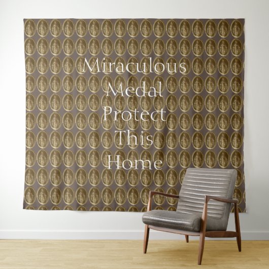 Tenture Médaille Miraculeuse Protéger Cette Maison (En situation (horizontale))