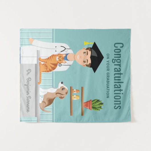 Tenture Médecin vétérinaire Vet DVM Félicitations (Devant (Horizontal))