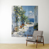 Tenture Mediterranean Impressionism with Lemons (En situation)