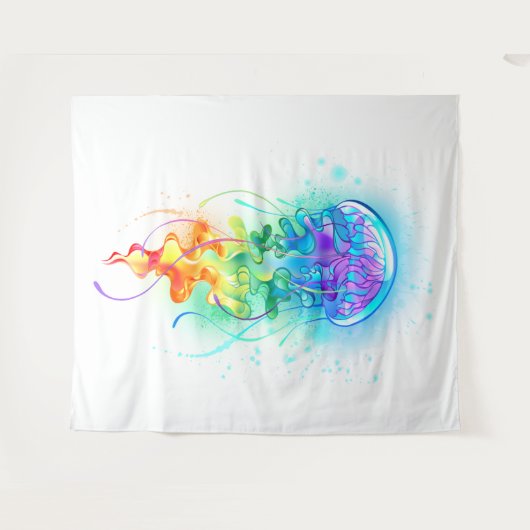 Tenture Méduse arc-en-ciel (Devant (Horizontal))