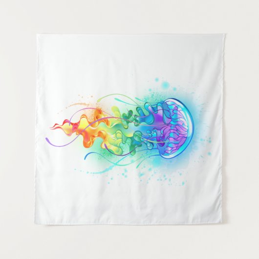 Tenture Méduse arc-en-ciel (Devant (Horizontal))