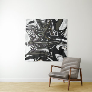 Tenture Meilleur art abstrait noir et blanc, peinture abst