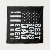 Tenture Meilleur Bonus Papa jamais drapeau américain (Devant (Horizontal))
