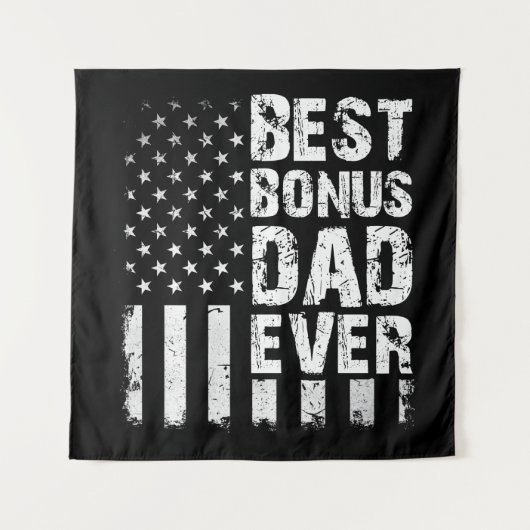 Tenture Meilleur Bonus Papa jamais drapeau américain (Devant)