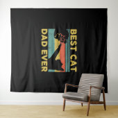 Tenture Meilleur Chat Papa Jamais t Drôle Chat Daddy Fête (En situation (horizontale))