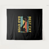 Tenture Meilleur Chat Papa Jamais t Drôle Chat Daddy Fête (Devant (Horizontal))