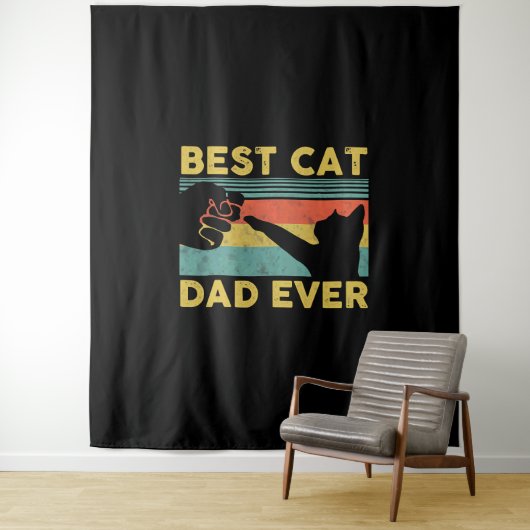 Tenture Meilleur Chat Papa Jamais t Drôle Chat Daddy Fête  (En situation)