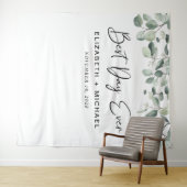 Tenture Meilleur jour eucalyptus verdure mariage (En situation (horizontale))