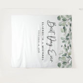 Tenture Meilleur jour eucalyptus verdure mariage (Devant (Horizontal))