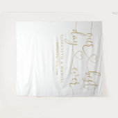 Tenture Meilleur Jour Gold Heart Script Mariage Photo fond (Devant (Horizontal))